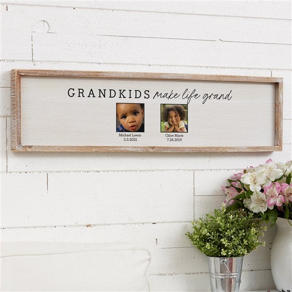 Personalized Grandparents Barnwood Frame Wall Art - Life Is Grand - 35767