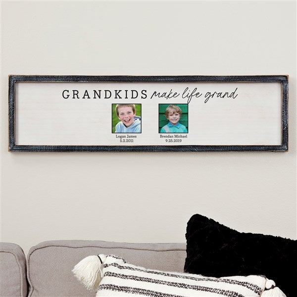 Personalized Grandparents Barnwood Frame Wall Art - Life Is Grand - 35767