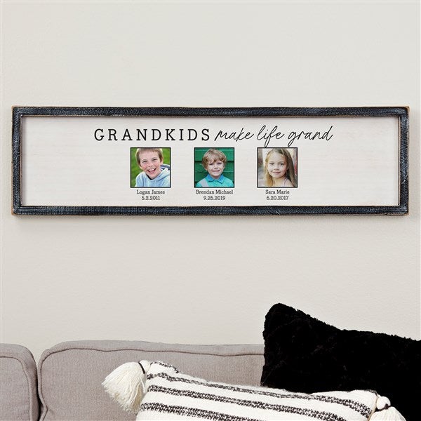 Personalized Grandparents Barnwood Frame Wall Art - Life Is Grand - 35767