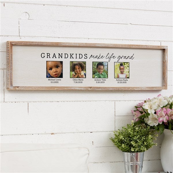 Personalized Grandparents Barnwood Frame Wall Art - Life Is Grand - 35767