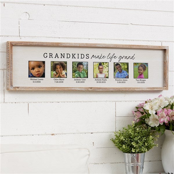 Personalized Grandparents Barnwood Frame Wall Art - Life Is Grand - 35767