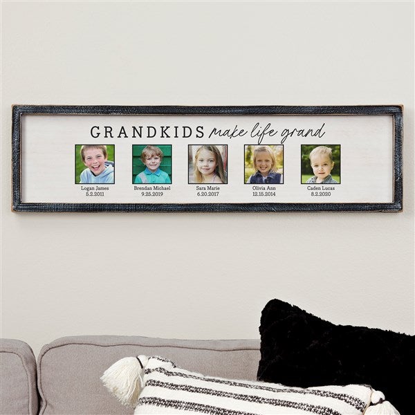 Personalized Grandparents Barnwood Frame Wall Art - Life Is Grand - 35767