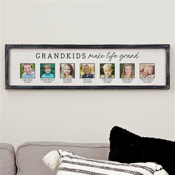 Personalized Grandparents Barnwood Frame Wall Art - Life Is Grand - 35767