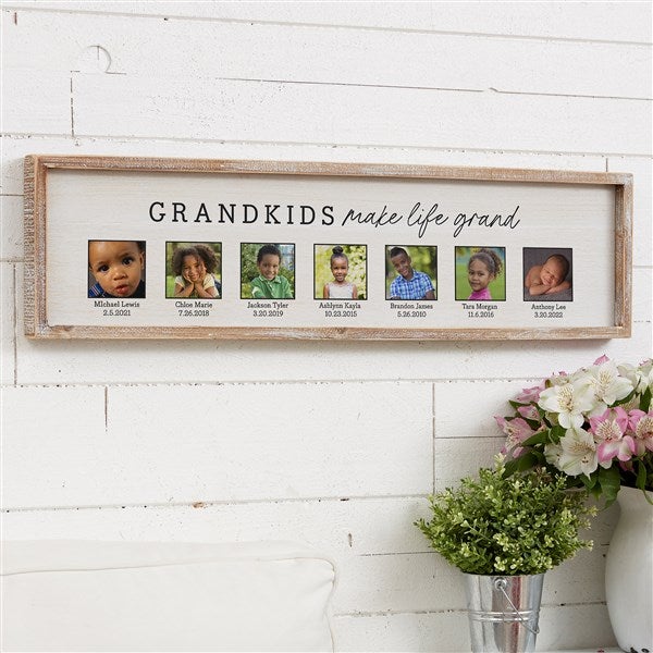 Personalized Grandparents Barnwood Frame Wall Art - Life Is Grand - 35767