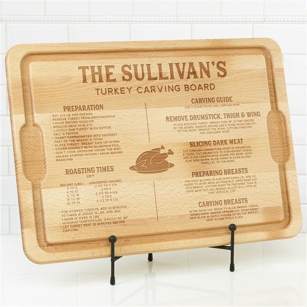 Personalized Maple Cutting Board - Turkey Carving - 35768