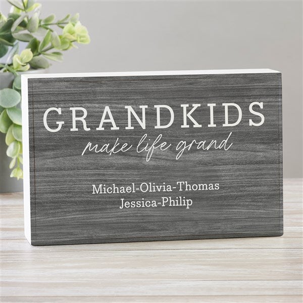 Life Is Grand Personalized Grandparents Shelf Blocks - 35780