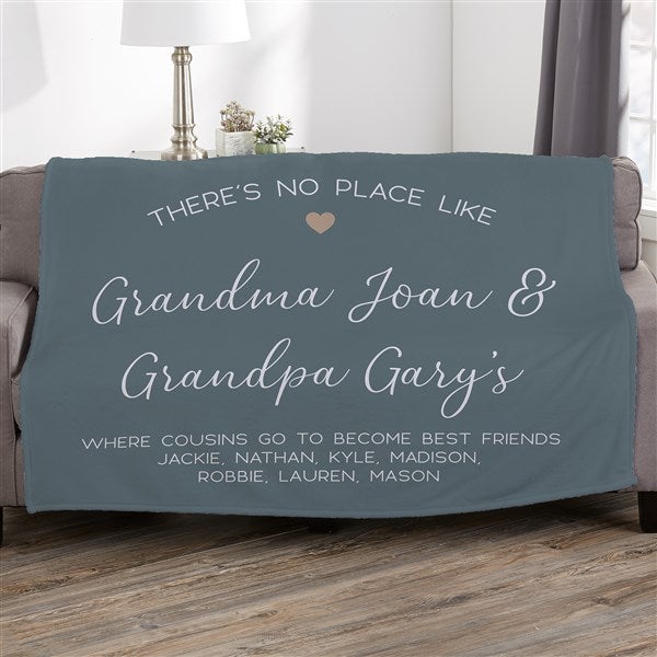 No Place Like Personalized Grandparents Blankets - 35781