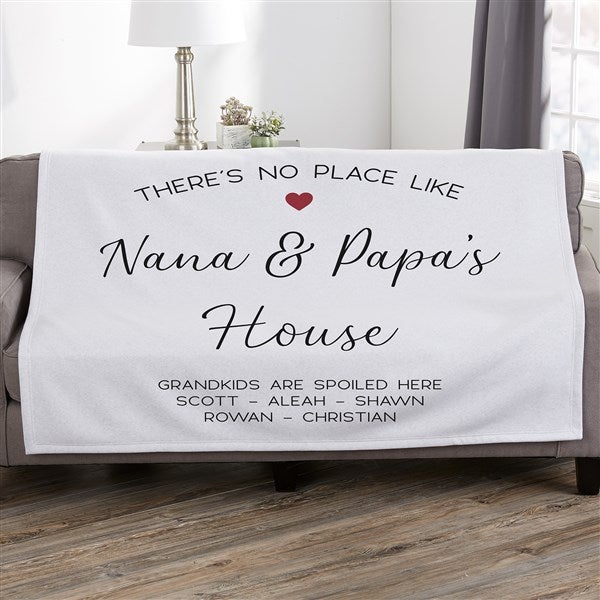 No Place Like Personalized Grandparents Blankets - 35781