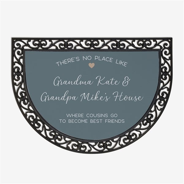 No Place Like Personalized Grandparents Half Round Doormat - 35784