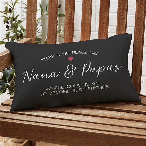 No Place Like Personalized Grandparents Outdoor Throw Pillows - 35789