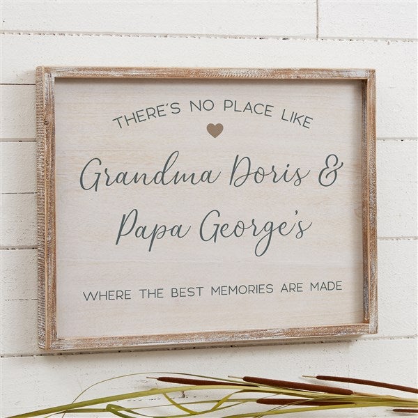No Place Like Personalized Grandparents Barnwood Frame Wall Art - 35794