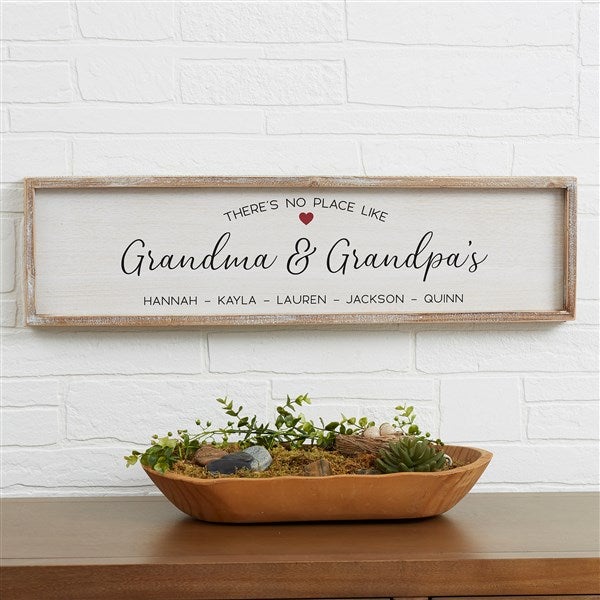 No Place Like Personalized Grandparents Barnwood Frame Wall Art - 35794