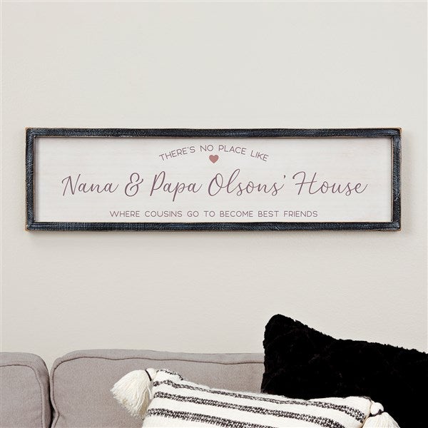 No Place Like Personalized Grandparents Barnwood Frame Wall Art - 35794