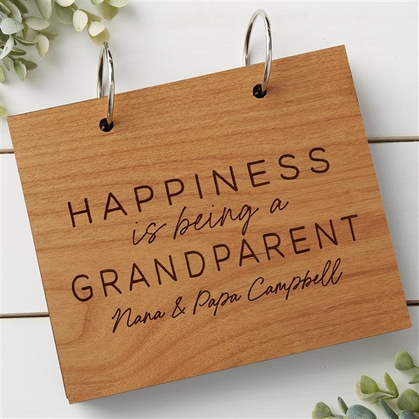 Happiness is Being a Grandparent Personalized Wood Photo Album  - 35801