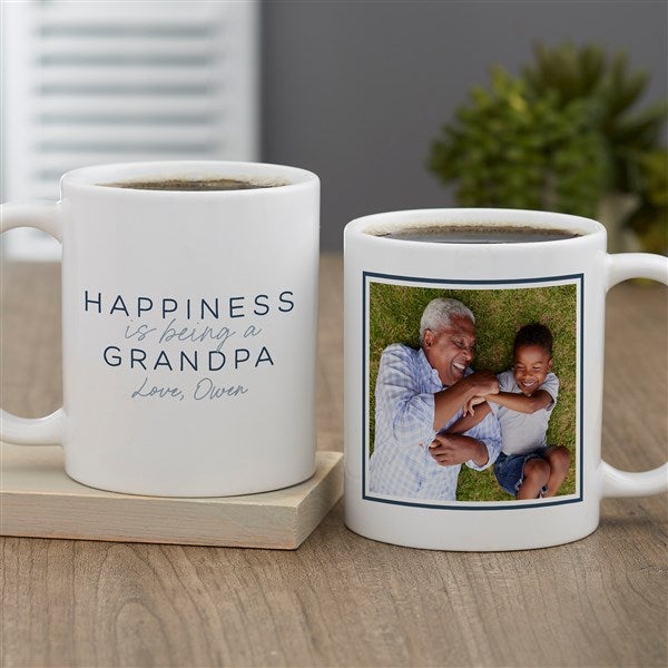 Happiness is Being a Grandparent Personalized Photo Coffee Mugs - 35802