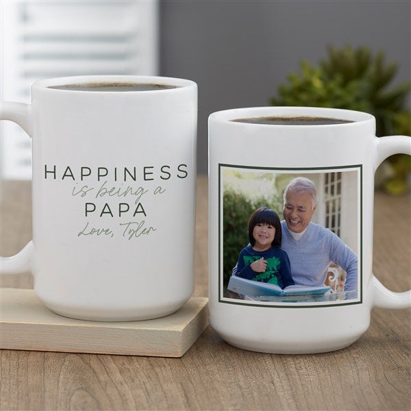 Happiness is Being a Grandparent Personalized Photo Coffee Mugs - 35802