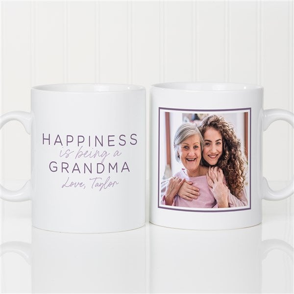 Happiness is Being a Grandparent Personalized Oversized Photo Mug - 35803