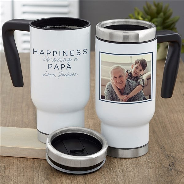 Happiness is Being a Grandparent Personalized Photo Travel Mug  - 35804