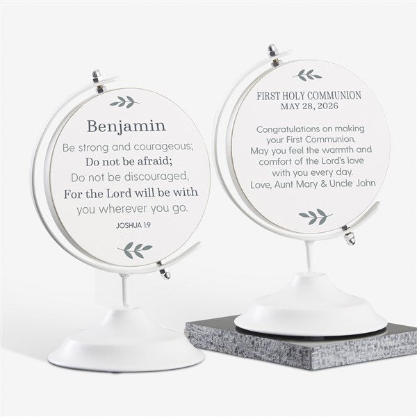 Go Be Great Personalized Communion Wooden Decorative Globe - 35814