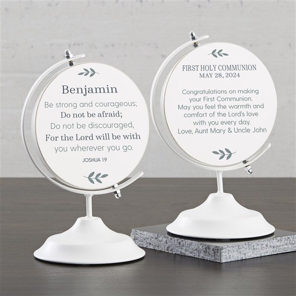 Go Be Great Personalized Communion Wooden Decorative Globe - 35814