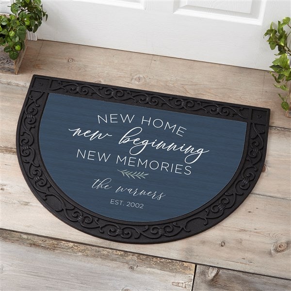 New Home, New Memories Personalized Half Round Doormat - 35816