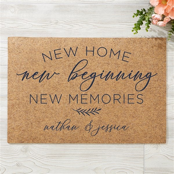 New Home, New Memories Personalized Synthetic Coir Doormat - 35817