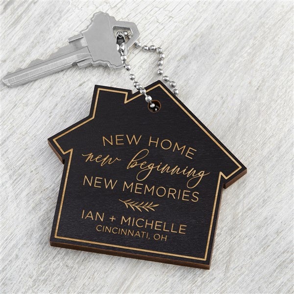 Personalized Wood Keychain - New Home, New Memories - 35823
