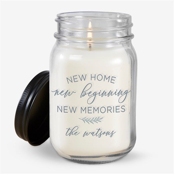 New Home, New Memories Personalized Farmhouse Candle Jar - 35826