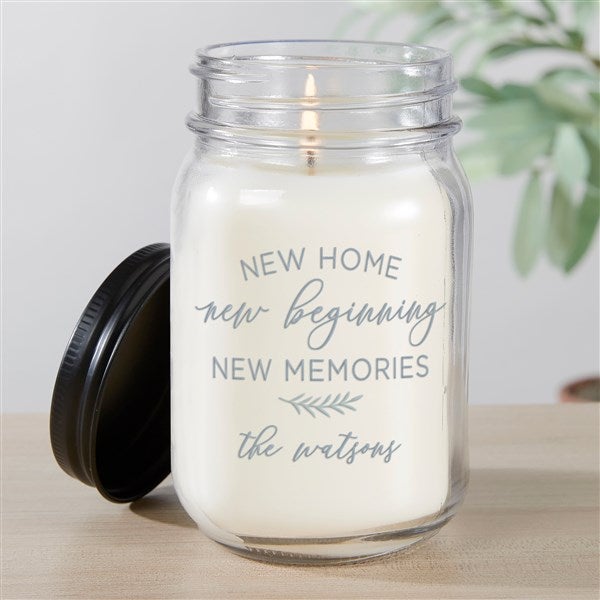 New Home, New Memories Personalized Farmhouse Candle Jar - 35826