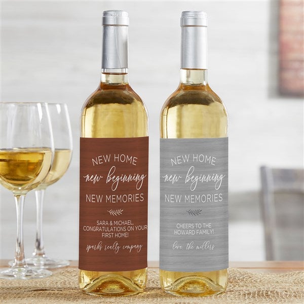 New Home, New Memories Personalized Wine Bottle Labels - 35829