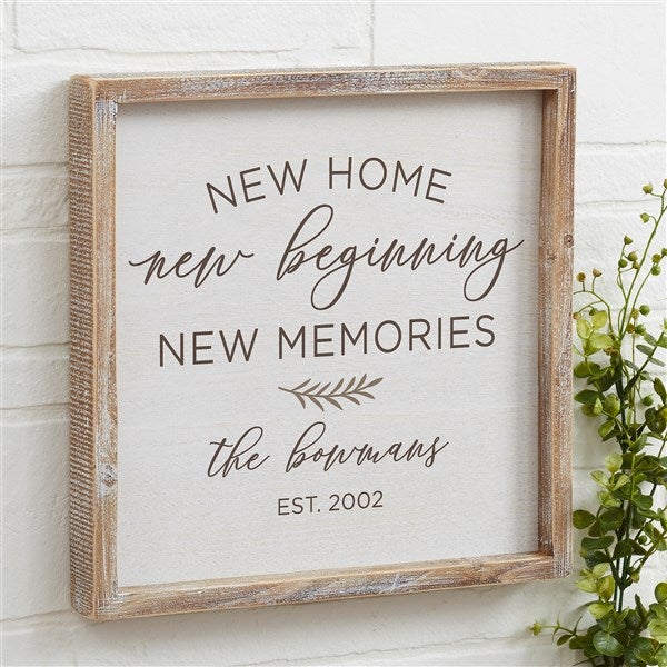 New Home, New Memories Personalized Framed Wall Art - 35833