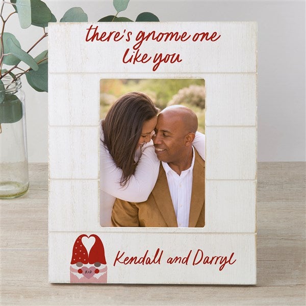 Gnome Personalized Valentine's Day Shiplap Picture Frame - 35862