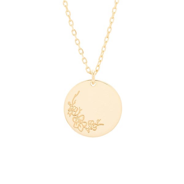 March Birth Flower Cherry Blossom Gold Pendant  - 35870D