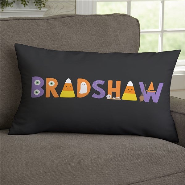 Personalized Halloween Throw Pillows - Trick or Treat Icons - 35884