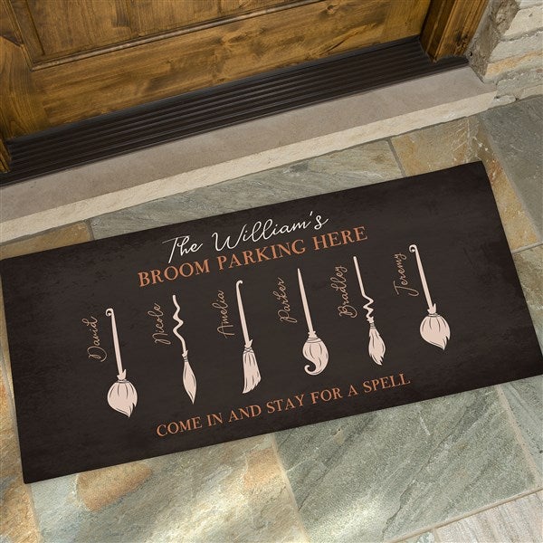 Family Broom Personalized Halloween Oversized Doormat 24x48