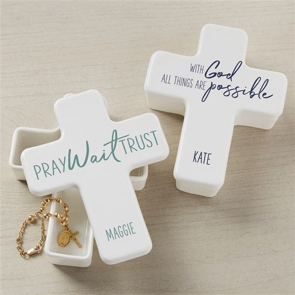 Spiritual Quotes Personalized Cross Box  - 35914