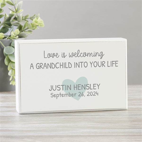 Love Is Welcoming A Grandchild Personalized Shelf Blocks  - 35916