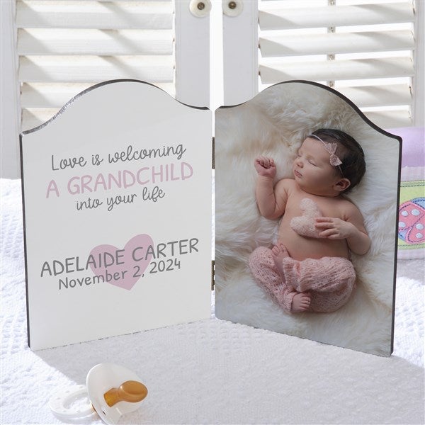 Love Is Welcoming a Grandchild Personalized Photo Plaque  - 35919