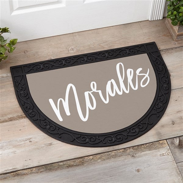 Bold Family Name Personalized Half Round Doormat  - 35927