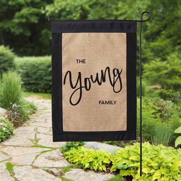 Bold Family Name Personalized Burlap Garden Flag - 35931