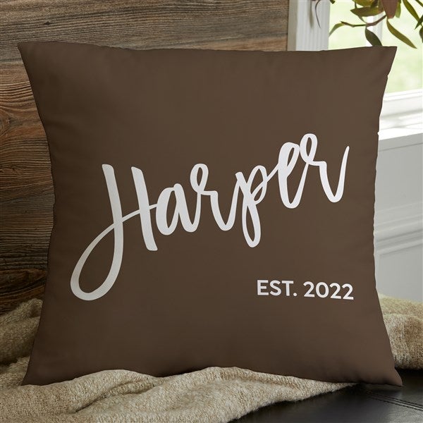 Bold Family Name Personalized Throw Pillows - 35933