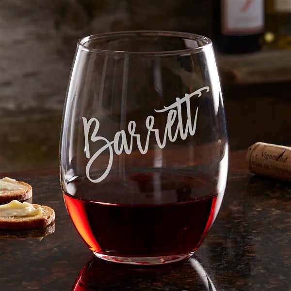 Bold Family Name Personalized Wine Glasses - 35939