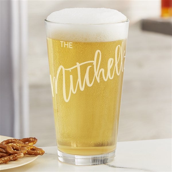 Bold Family Name Personalized Beer Glasses - 35940