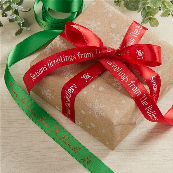 Personalized Holiday Satin Gift Ribbon 5/8