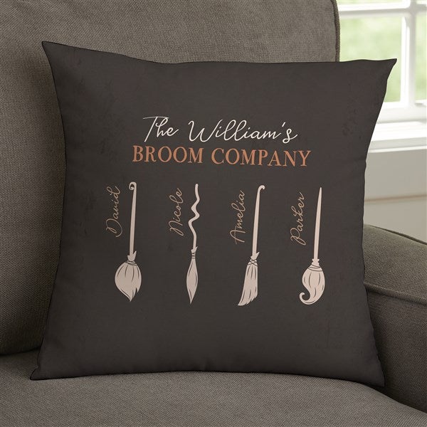 Family Broom Personalized Halloween Throw Pillows - 35961