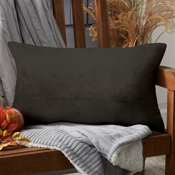 Family Broom Personalized Lumbar Outdoor Halloween Throw Pillow 12” x 22”