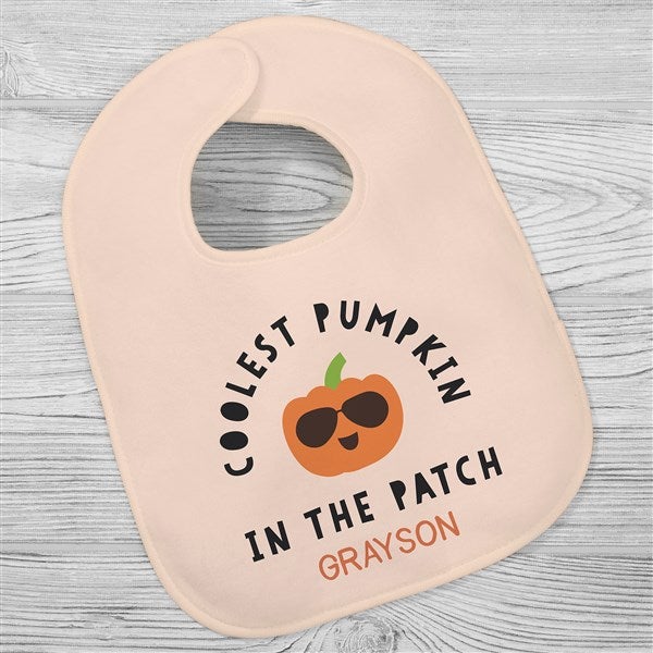 Personalized Halloween Baby Bibs - Coolest Pumpkin In The Patch - 35970