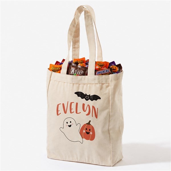 Personalized Halloween Canvas Tote Bag - Halloween Print - 35982