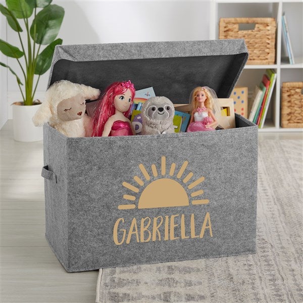 Watercolor Brights Personalized Felt Toy Box  - 36030