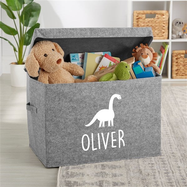 Dinosaur Personalized Felt Toy Box  - 36039